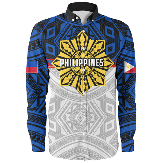Philippines Long Sleeve Shirt Filipino Tribal Sun Flag