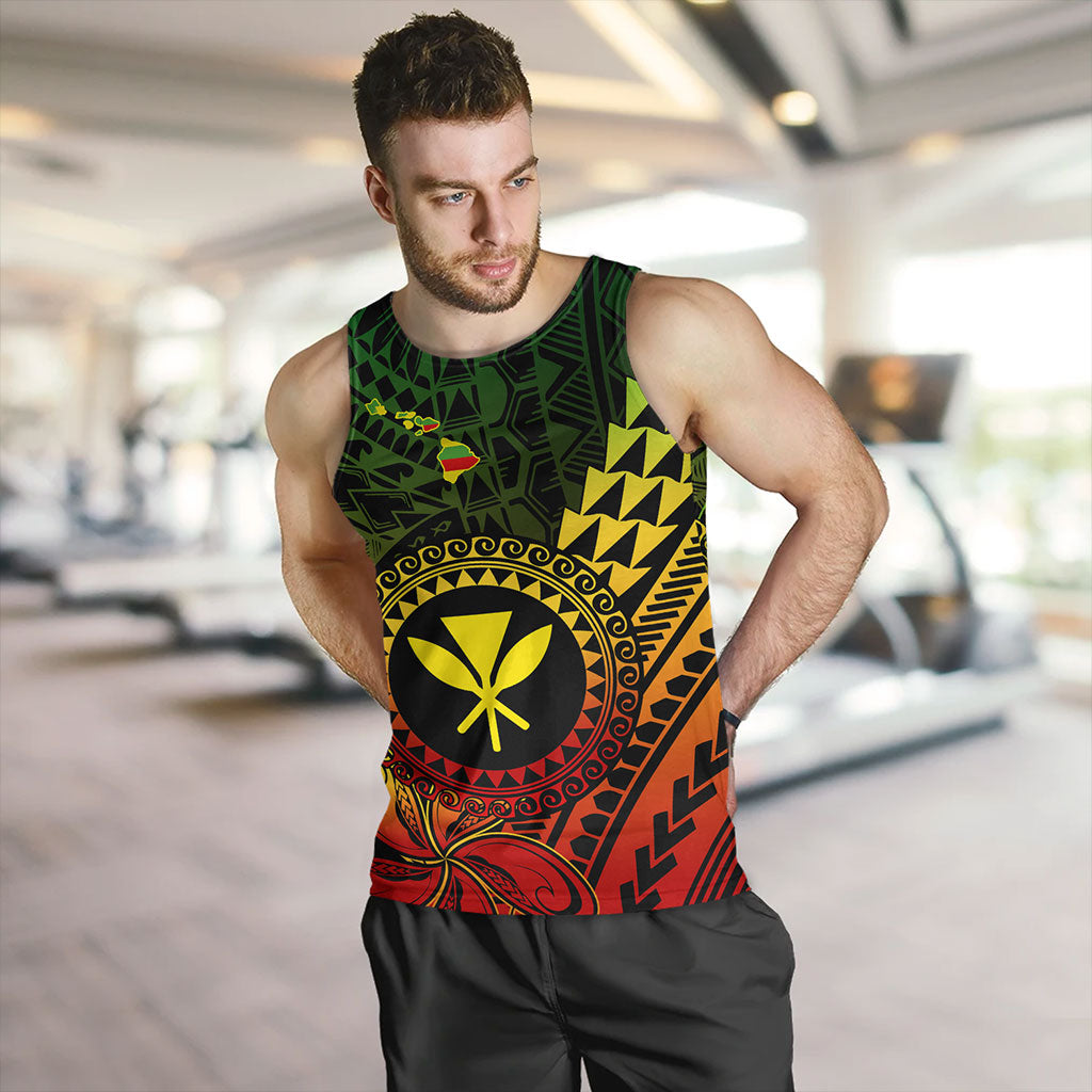 Hawaii Tank Top Polynesian Style With Coat Of Arms And Map