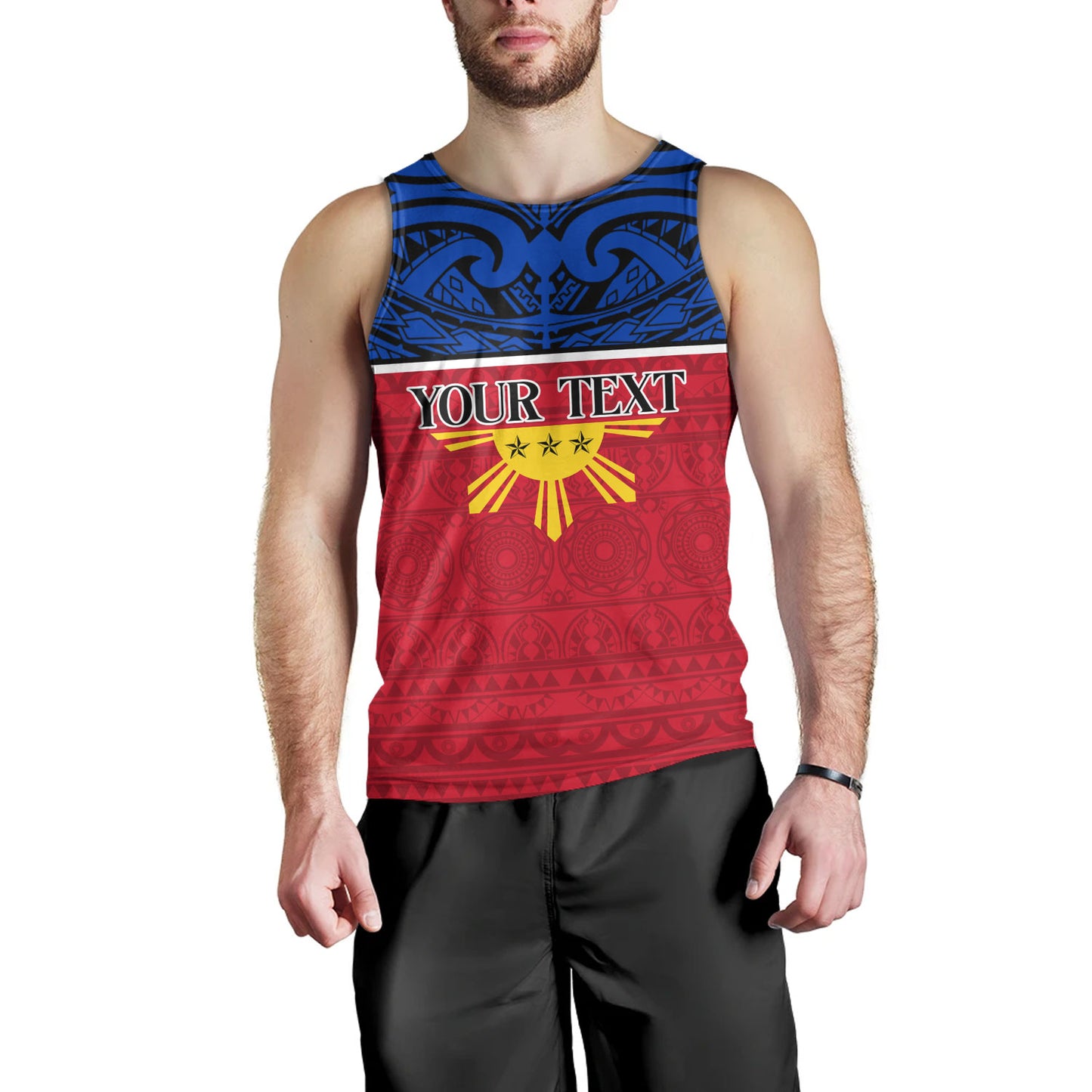Philippines Filipinos Custom Personalised Tank Top Coat Of Arms Tribal Patterns Style