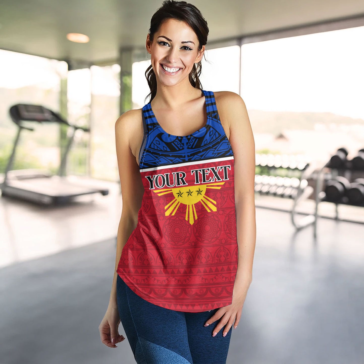 Philippines Filipinos Custom Personalised Women Tank Coat Of Arms Tribal Patterns Style