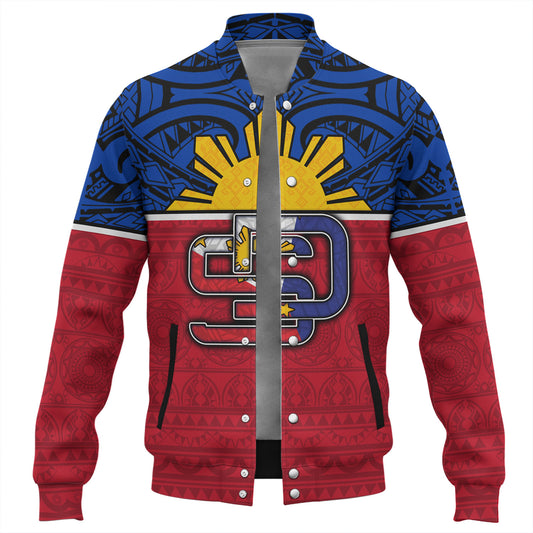 Philippines Filipinos Custom Personalised Baseball Jacket San Diego Tribal Patterns Style