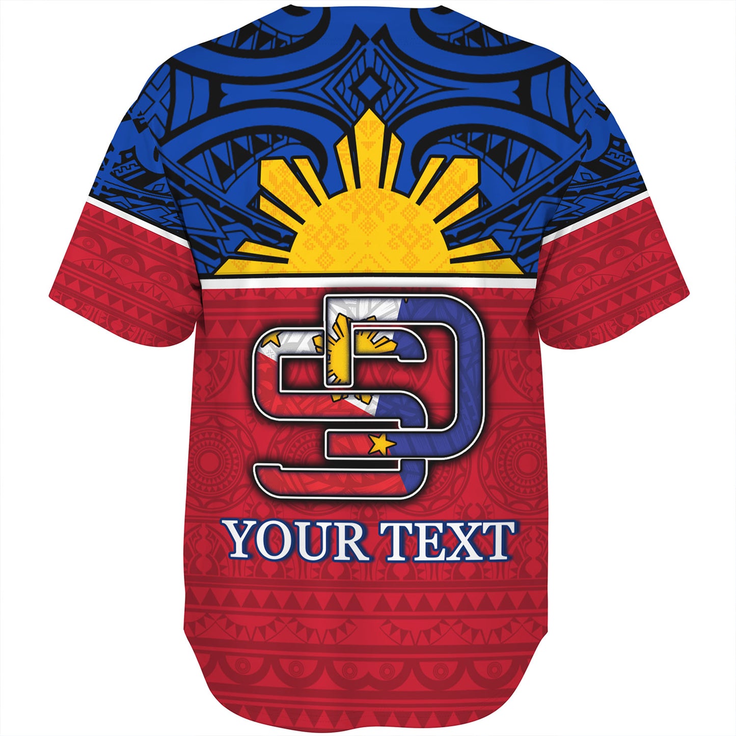 Philippines Filipinos Custom Personalised Baseball Shirt San Diego Tribal Patterns Style