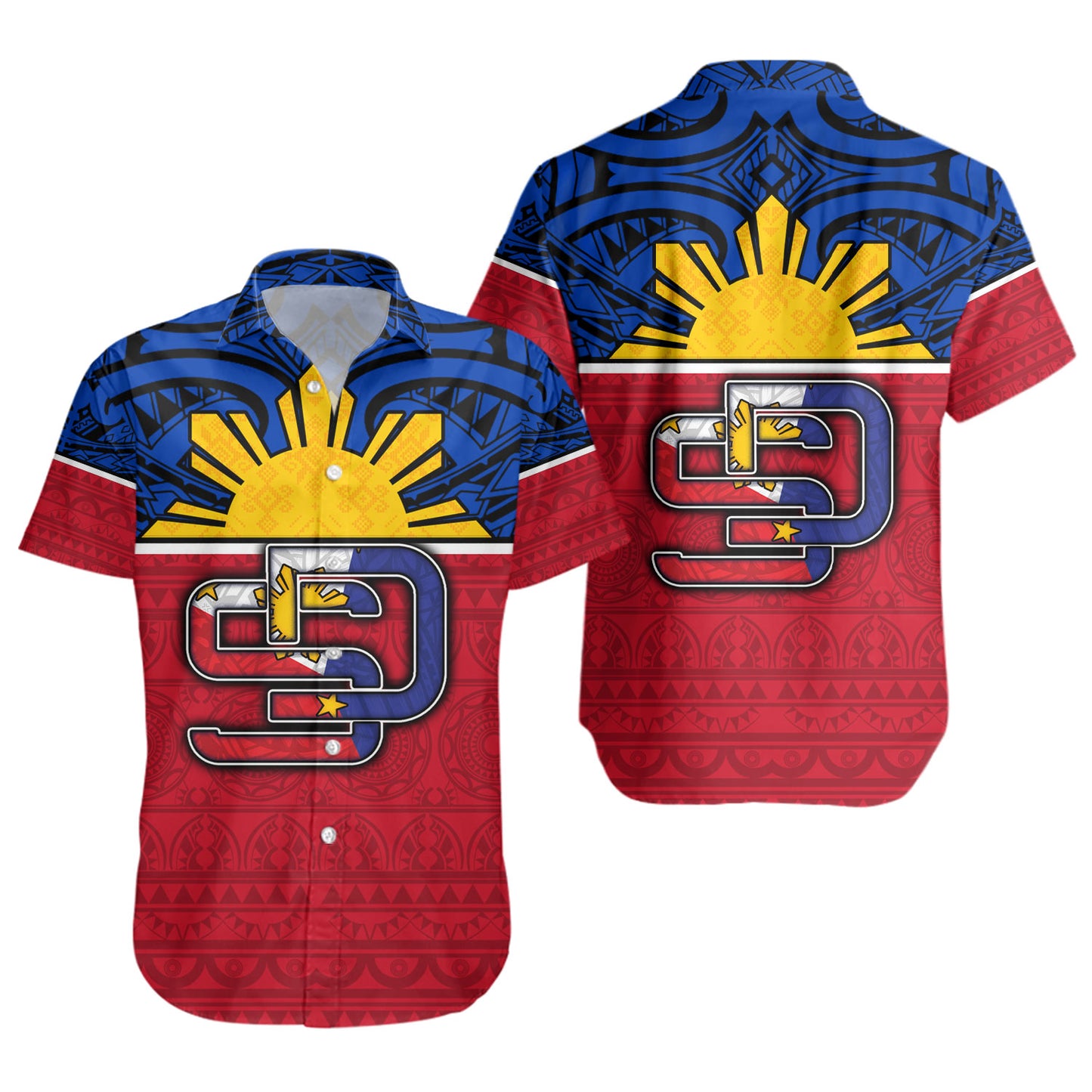 Philippines Filipinos Custom Personalised Short Sleeve Shirt San Diego Tribal Patterns Style