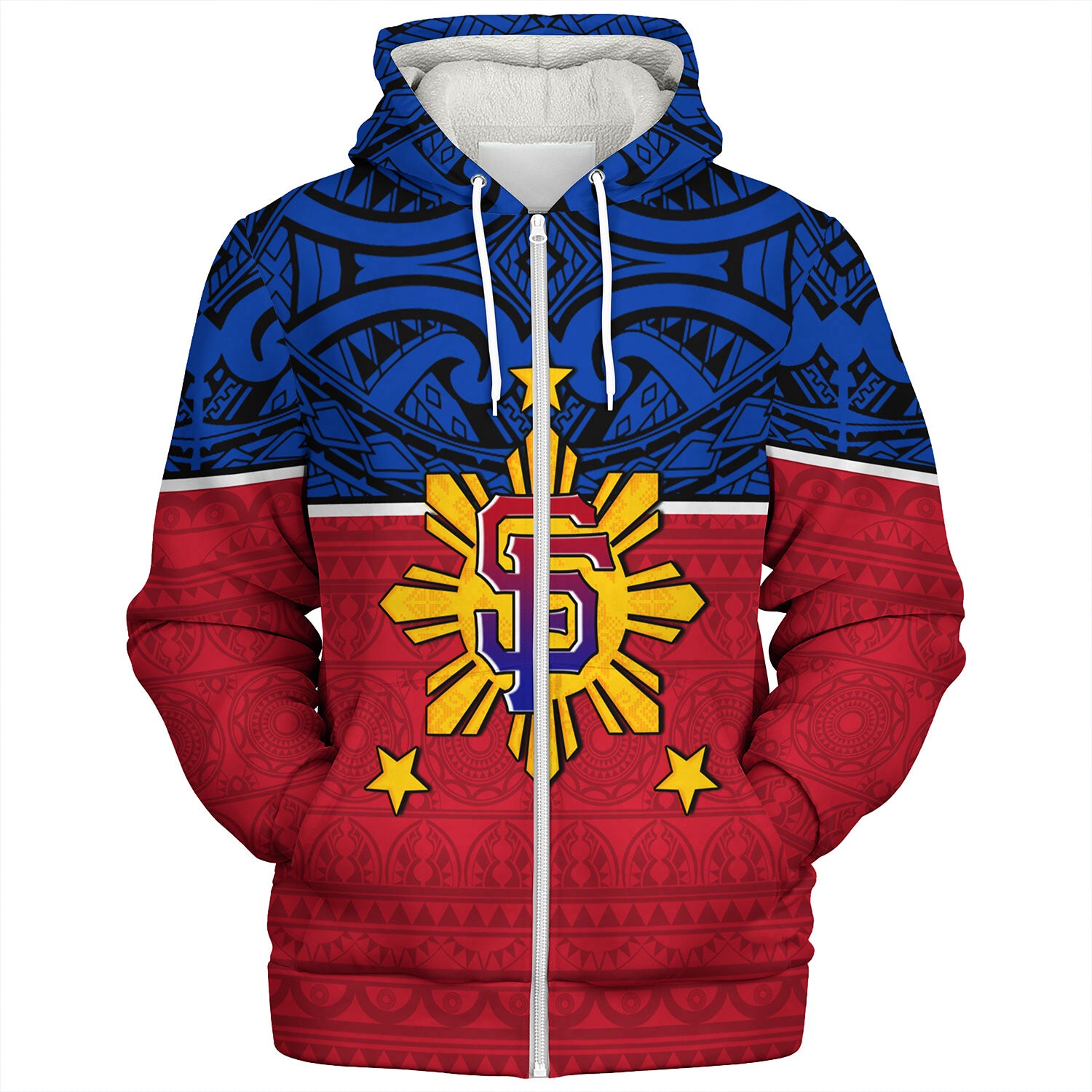 Philippines Filipinos Custom Personalised Sherpa Hoodie San Francisco Tribal Patterns Style