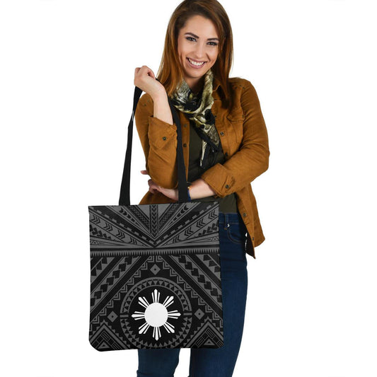 Philippines Custom Personalised Tote Bag Polynesian Tattoo Style