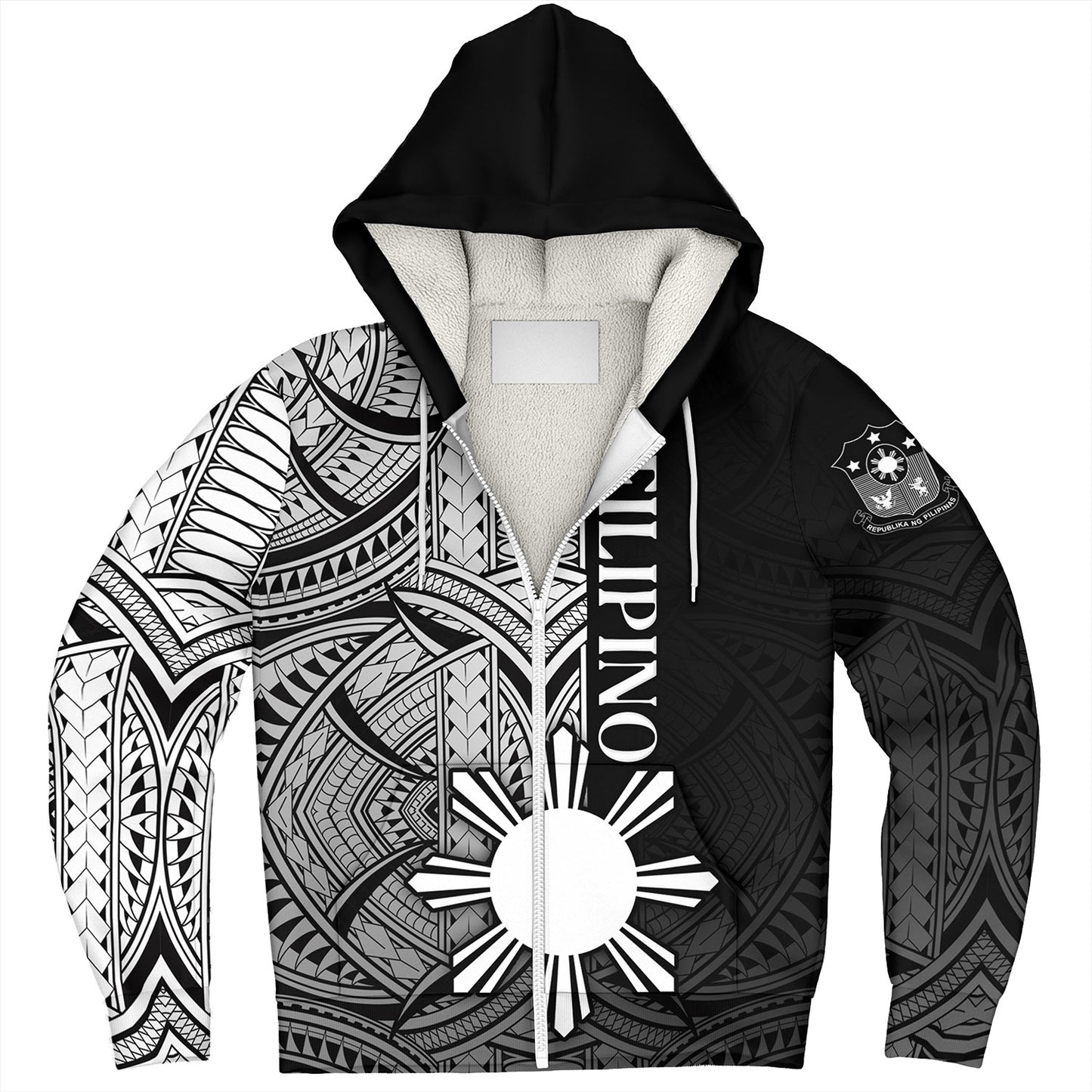 Philippines Filipinos Sherpa Hoodie Cool Filipino Tribal Tatau Style