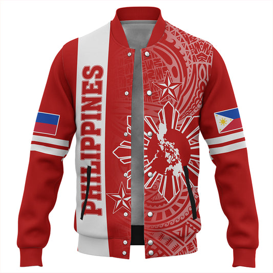 Philippines Baseball Jacket Lauhala Half Concept Red