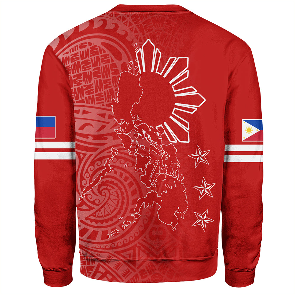 Philippines Sweatshirt Lauhala Half Concept Red