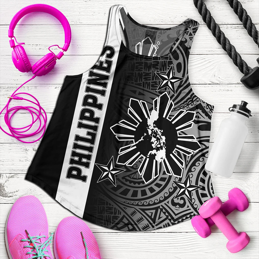 Philippines Women Tank Lauhala Half Concept Black
