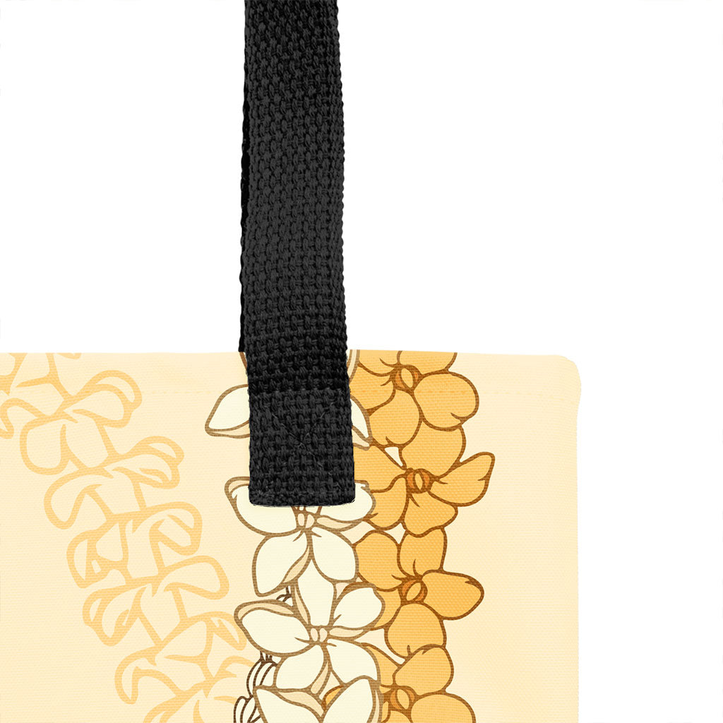 Hawaii Tote Bag Pikake Floral Lei Curve