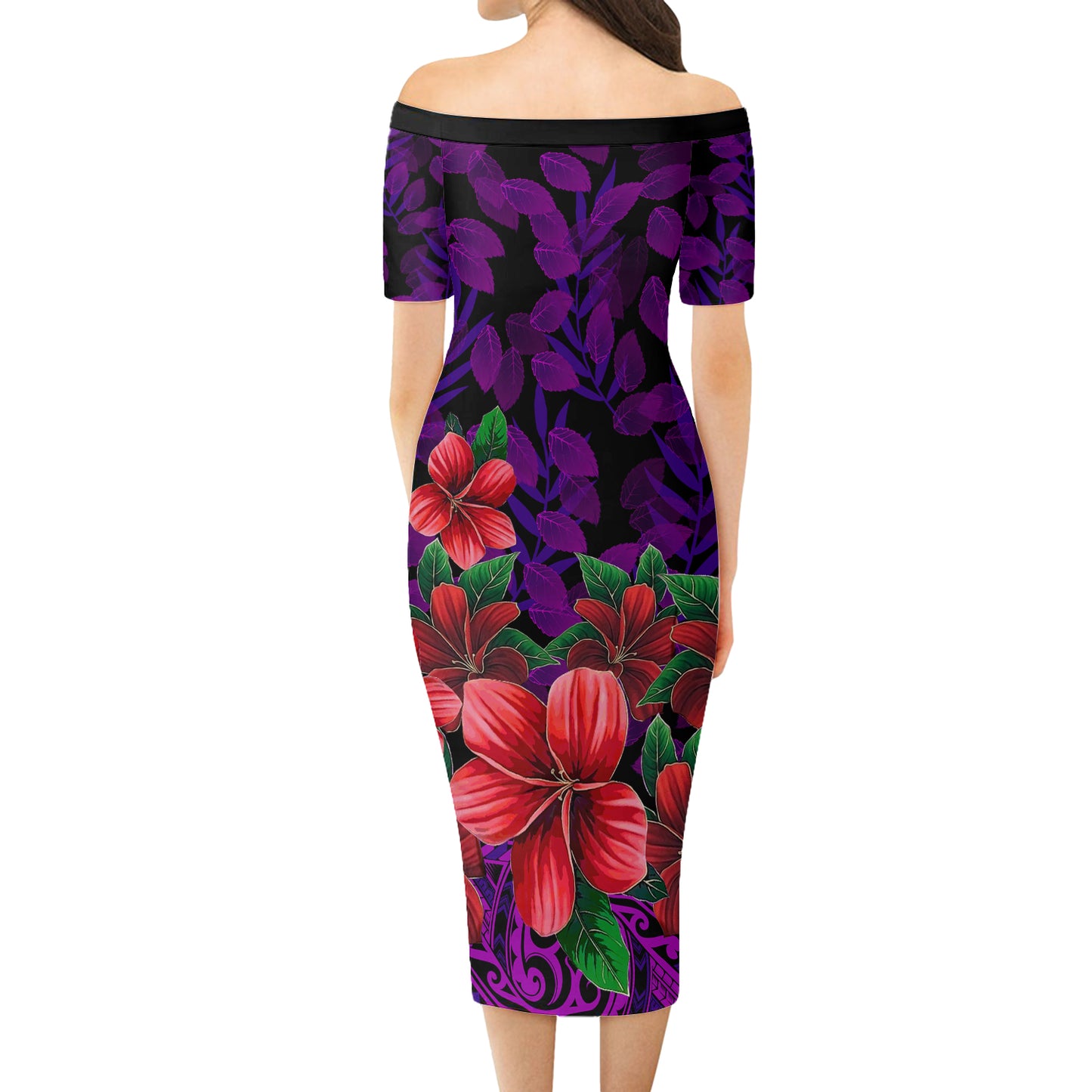 Hawaii Combo Short Sleeve Dress And Shirt Plumeria Tropical Leaf