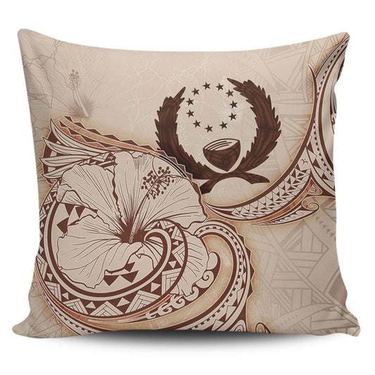 Pohnpei State Pillow Cover Hibiscus Flower Vintage Style