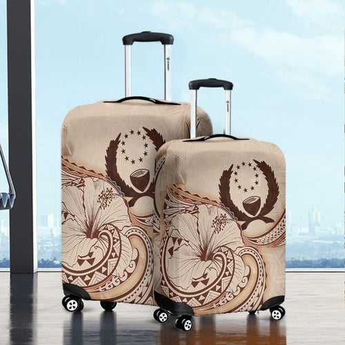 Pohnpei State Luggage Cover Hibiscus Flower Vintage Style
