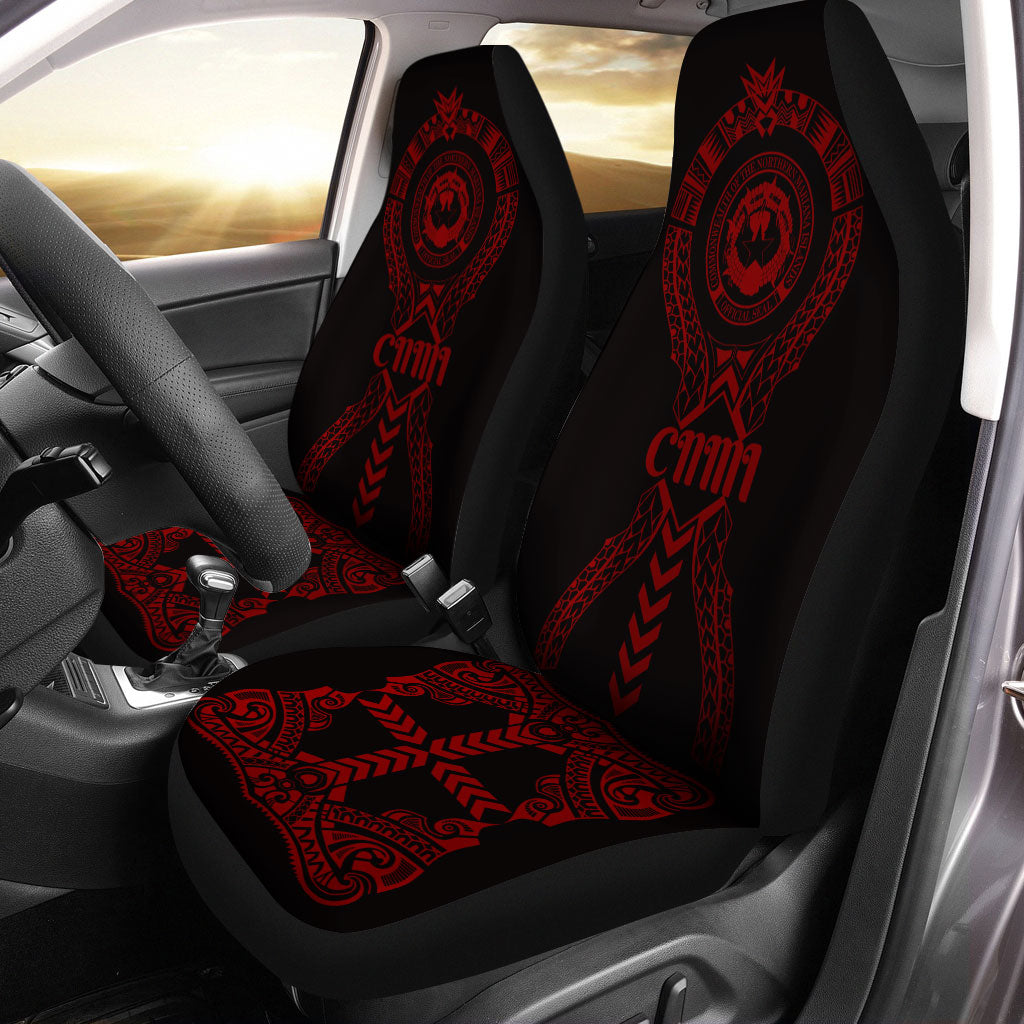 Northern Mariana Islands Car Seat Covers - CNMI Seal Micronesian Tribal Red