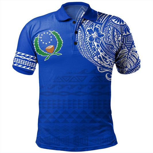 Pohnpei State Polo Shirt Polynesian Flag With Coat Of Arms