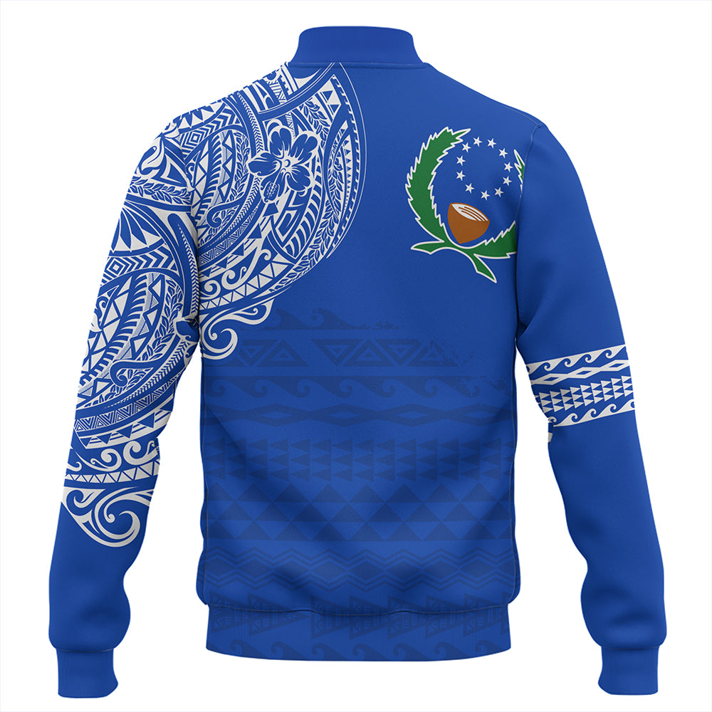 Pohnpei State Baseball Jacket Polynesian Flag With Coat Of Arms