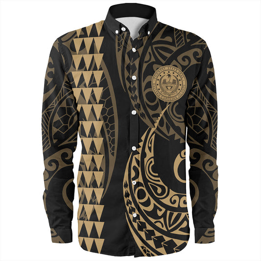 Pohnpei State Long Sleeve Shirt Kakau Style Ver.1