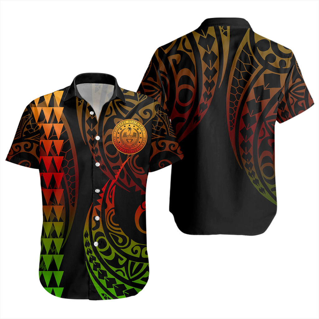 Pohnpei State Short Sleeve Shirt Kakau Style