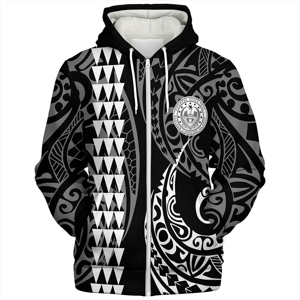 Pohnpei State Sherpa Hoodie Kakau Style Ver.1