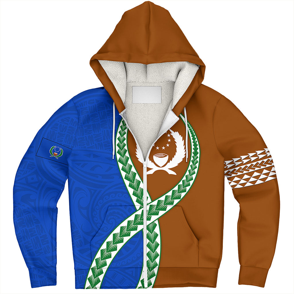 Pohnpei State Sherpa Hoodie Tribal Polynesian In My Heart