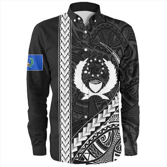 Pohnpei State Long Sleeve Shirt Tribal Micronesian Coat Of Arms