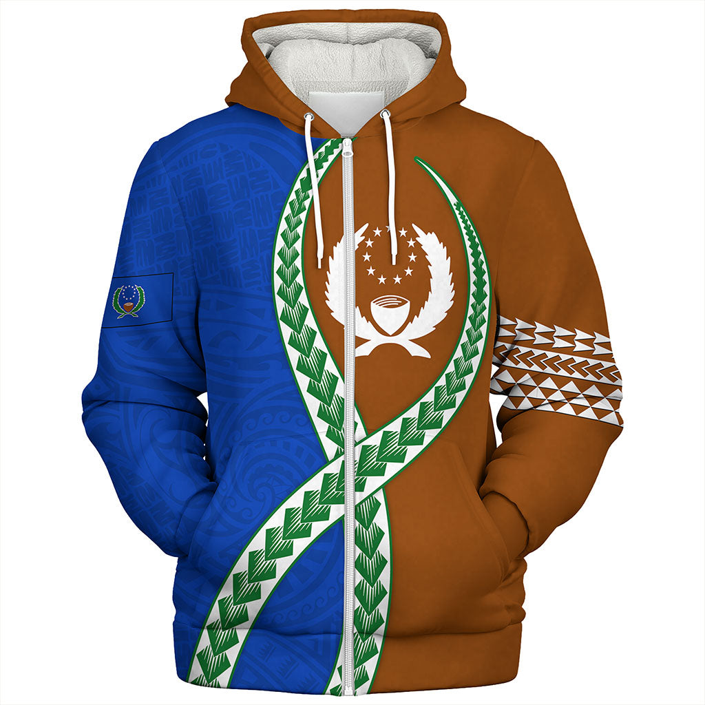 Pohnpei State Sherpa Hoodie Tribal Polynesian In My Heart