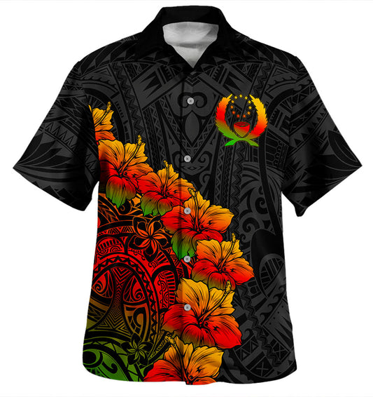 Guam Hawaiian Shirt Custom Personalised Turtle and Tribal Tattoo Of Polynesian