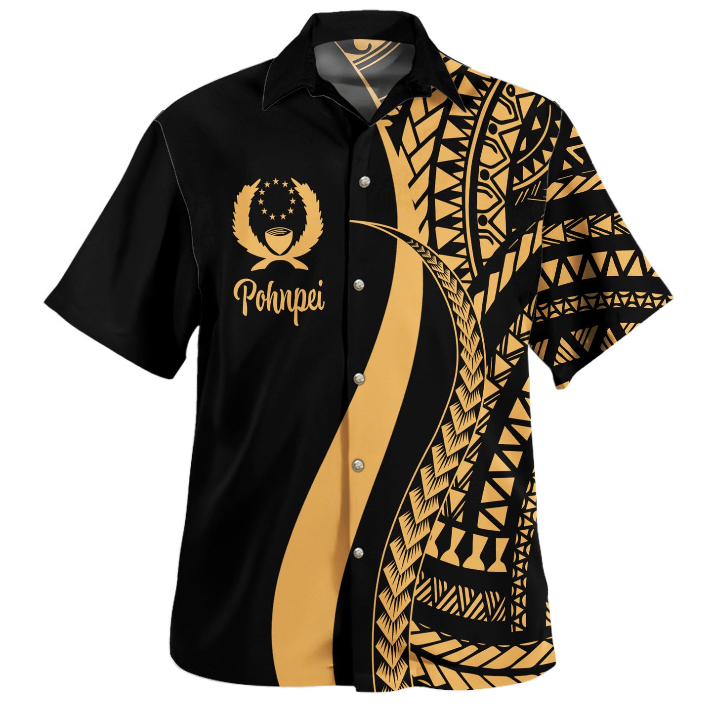 Pohnpei Custom Personalised Hawaiian Shirt Micronesian Tentacle Tribal Pattern