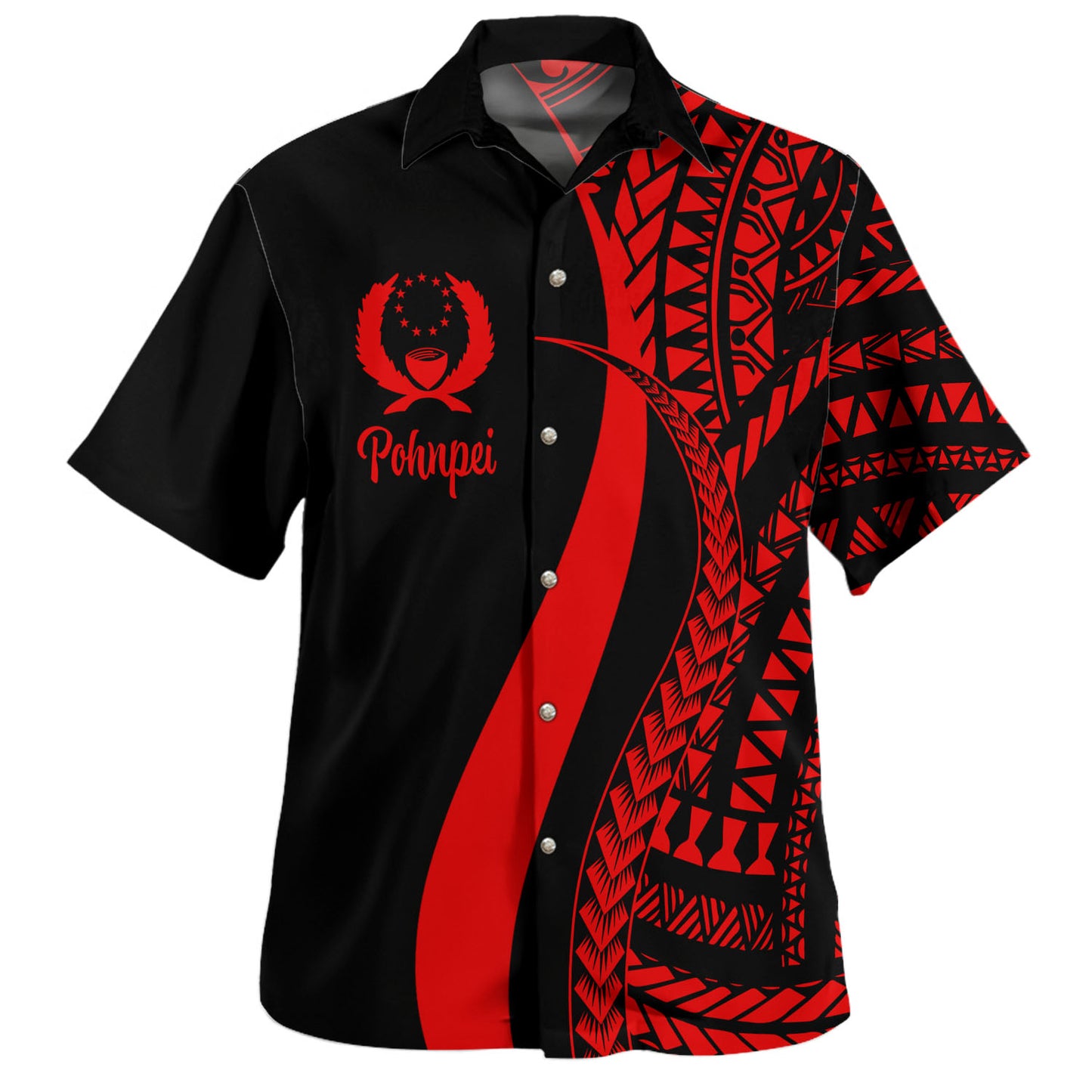 Pohnpei Custom Personalised Hawaiian Shirt Micronesian Tentacle Tribal Pattern