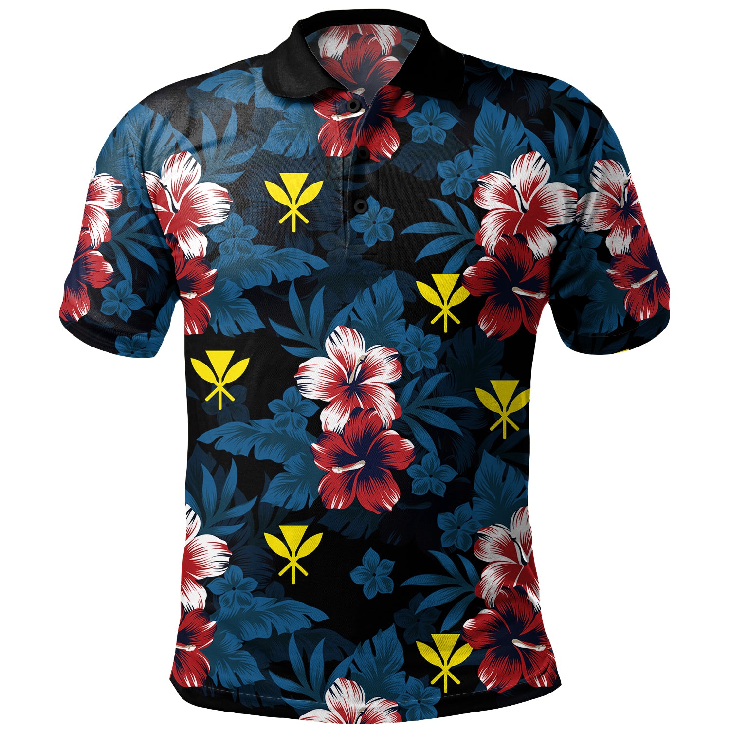 Hawaii Polo Shirt Kanaka Islands Pattern Floral