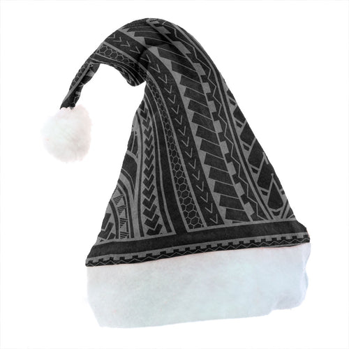 Hawaii Christmas Hat Polynesia Pattern Grey