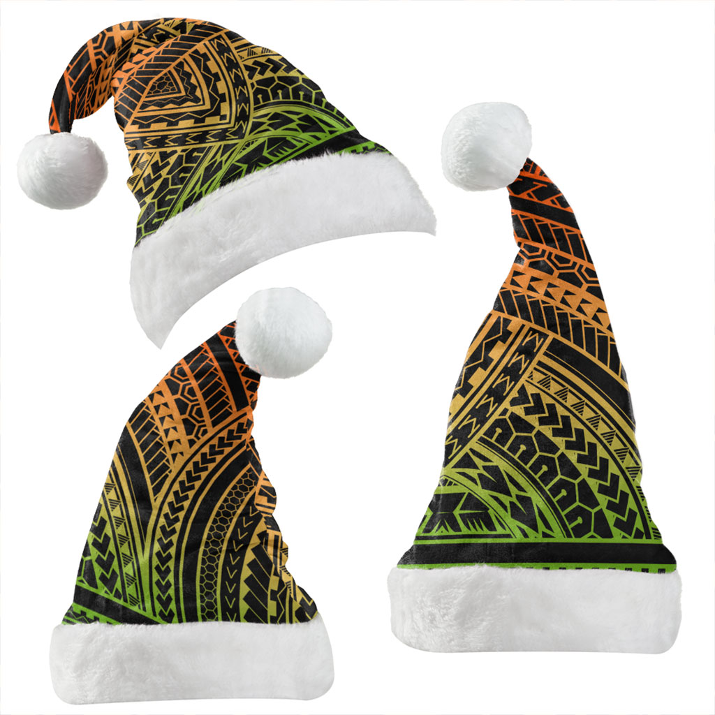 Hawaii Christmas Hat Polynesia Pattern Reggae