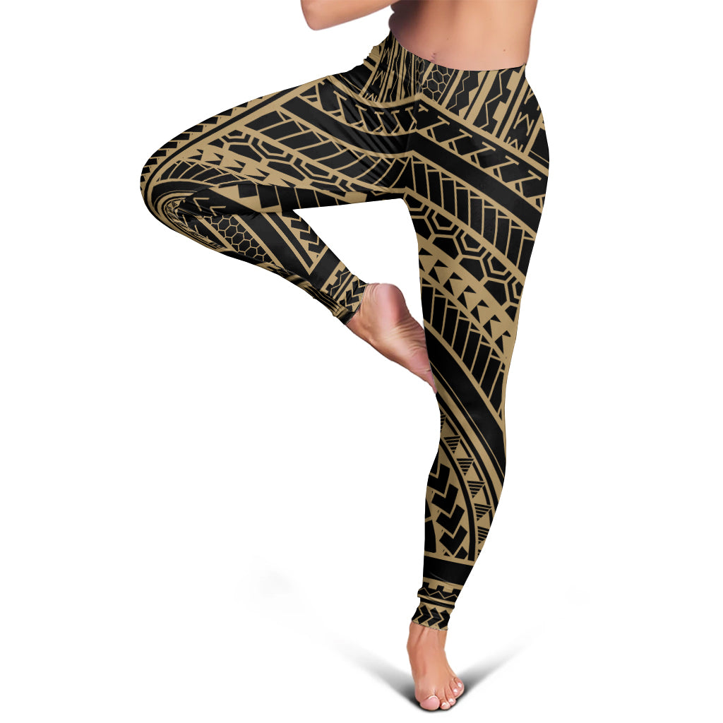 Hawaii Legging Polynesia Pattern Tattoo Gold