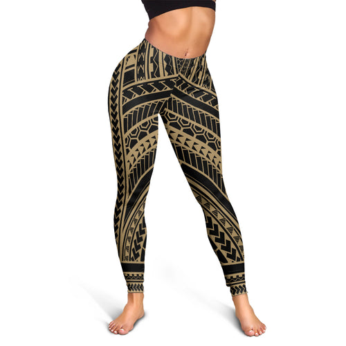 Hawaii Legging Polynesia Pattern Tattoo Gold