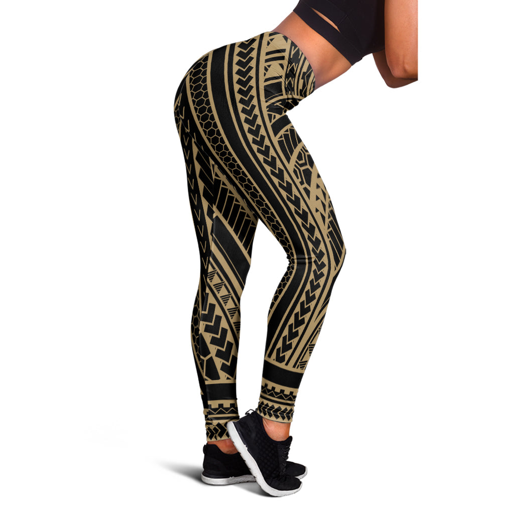 Hawaii Legging Polynesia Pattern Tattoo Gold