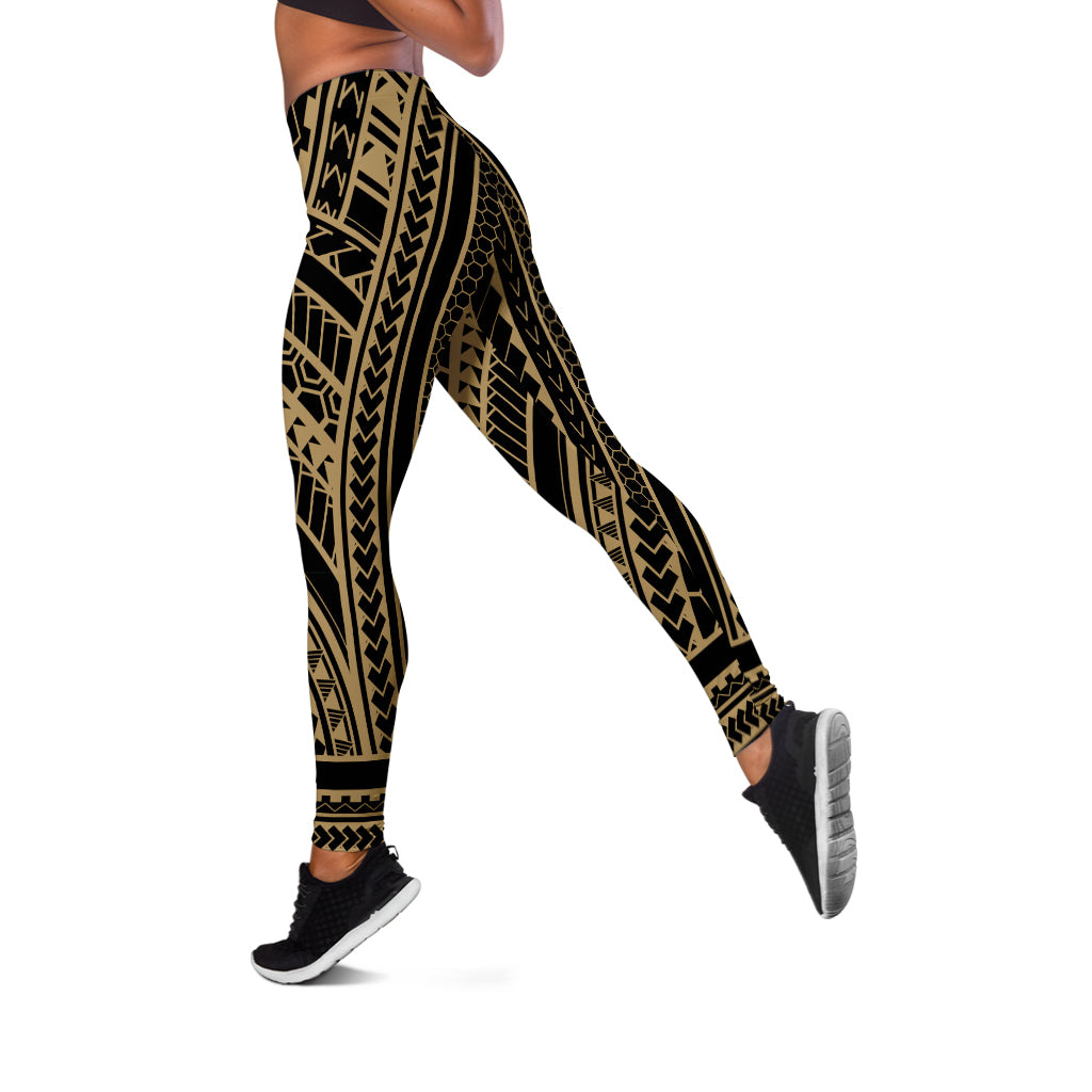 Hawaii Legging Polynesia Pattern Tattoo Gold