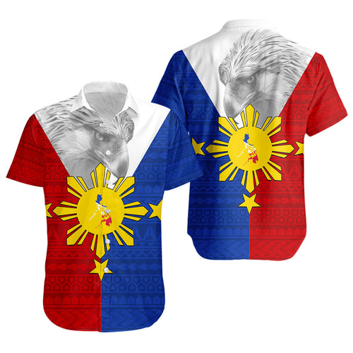 Philippines Filipinos Short Sleeve Shirt Polynesia Tribal Flag Eagles