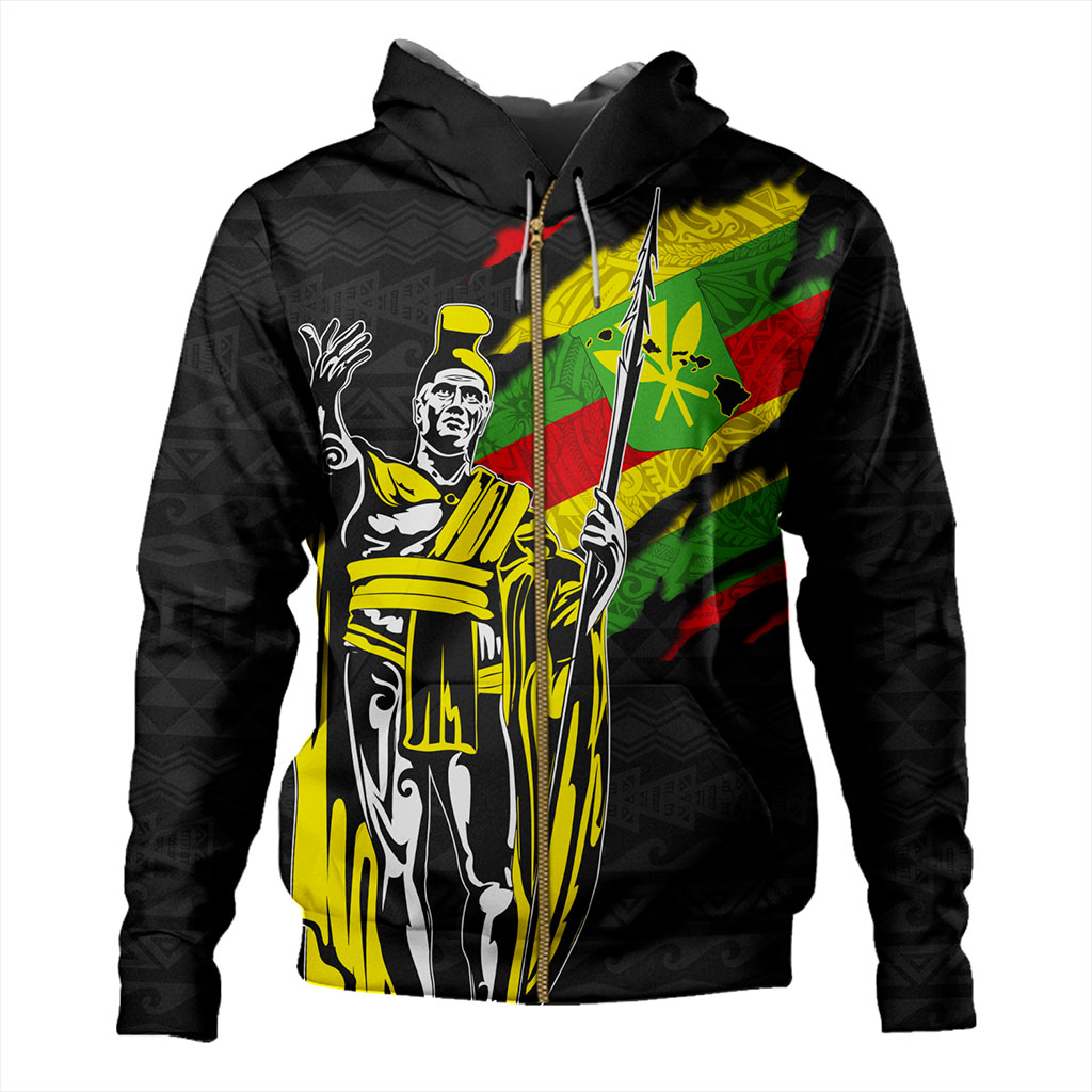 Hawaii Hoodie Tribal Kanaka Maoli King Kamehameha Crack Style