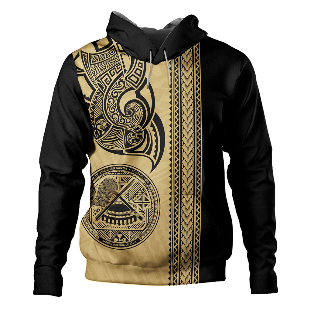 American Samoa Hoodie Polynesia Tribal Tattoo Gold