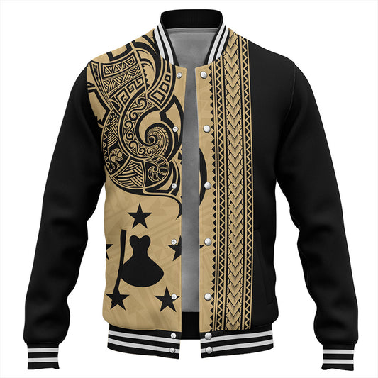 Austral Islands Baseball Jacket Polynesian Coat Of Arms Tribal Tattoo