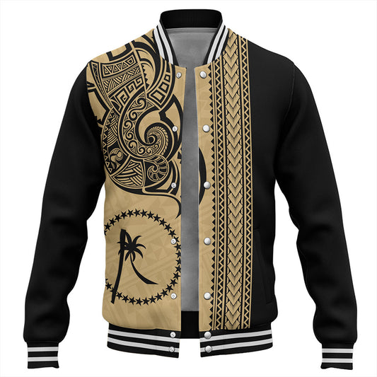 Chuuk State Baseball Jacket Polynesia Coat Of Arms Tribal Tattoo