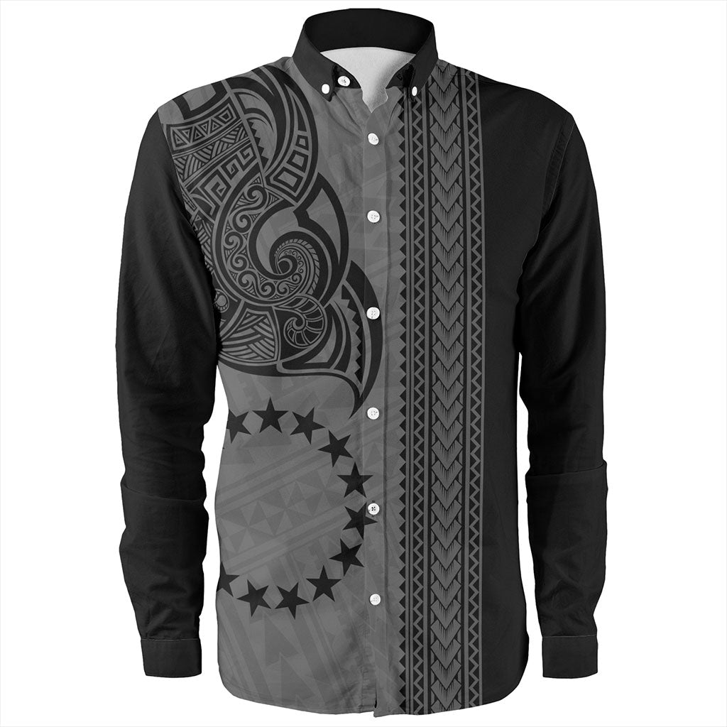 Cook Islands Long Sleeve Shirt Polynesian Coat Of Arms Tribal Tattoo
