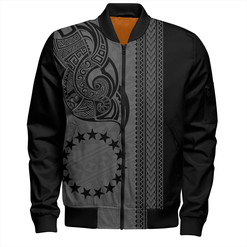 Cook Islands Bomber Jacket Polynesian Coat Of Arms Tribal Tattoo