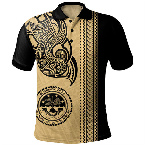Federated States Of Micronesia Polo Shirt Polynesia Coat Of Arms Tribal Tattoo