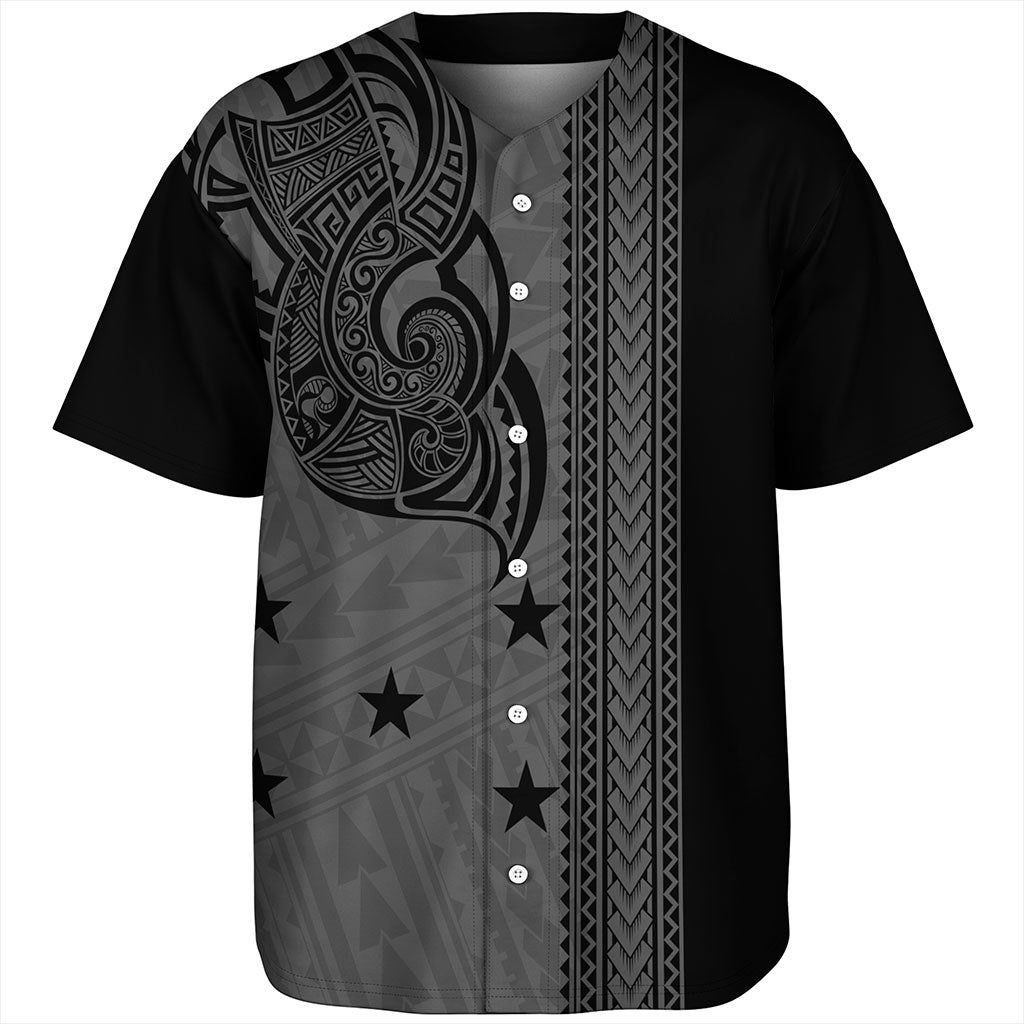 Gambier Islands Baseball Shirt Polynesian Coat Of Arms Tribal Tattoo