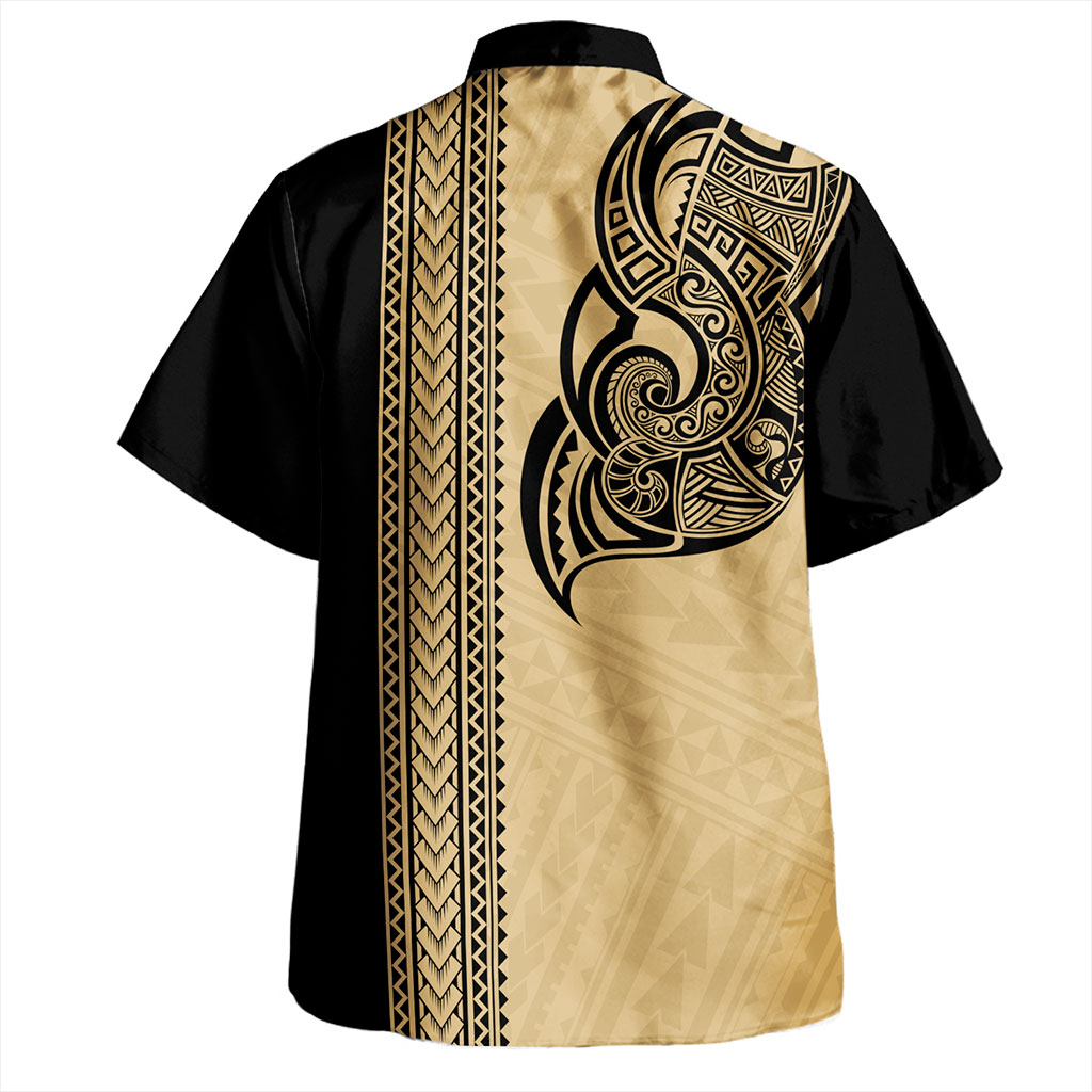 Guam Hawaiian Shirt Polynesia Tribal Tattoo Gold