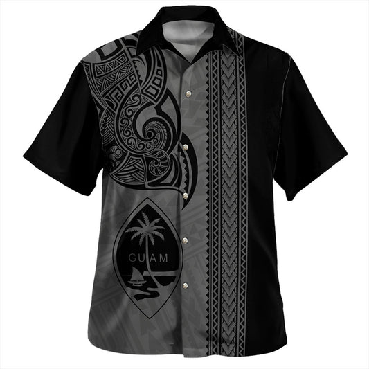 Guam Hawaiian Shirt Polynesia Tribal Tattoo Gold