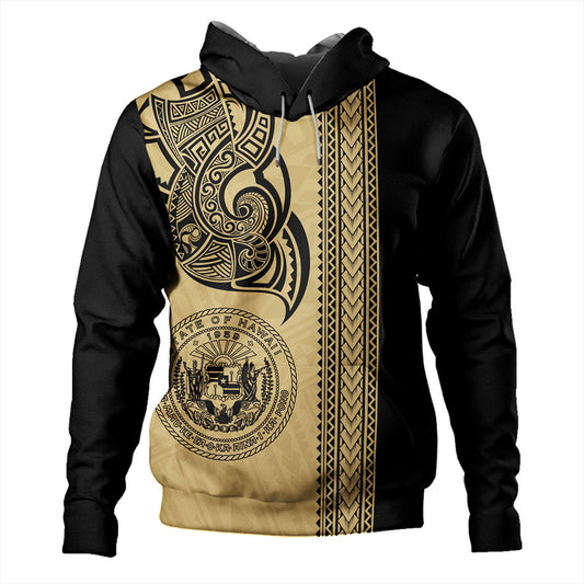 Hawaii Hoodie Polynesia Tribal Tattoo Gold