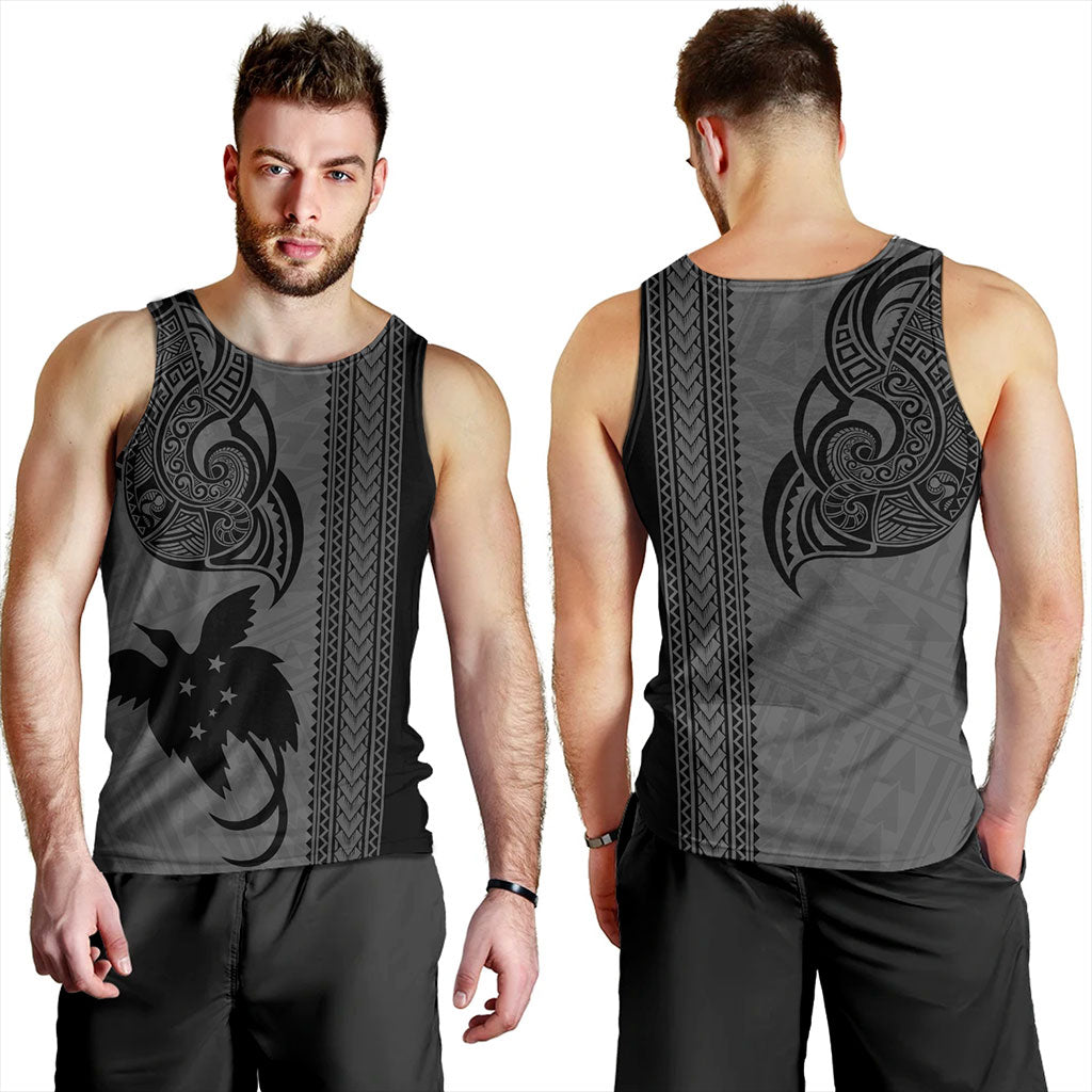 Papua New Guinea Tank Top Tribal Tattoo PNG Gray