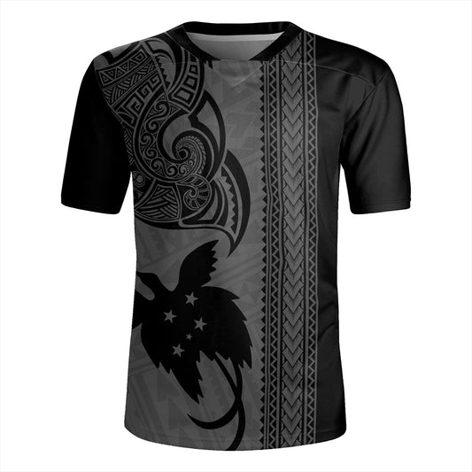 Papua New Guinea Rugby Jersey Tribal Tattoo PNG Gray